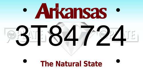 3T84724 Arkansas License Plate