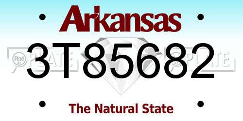 3T85682 Arkansas License Plate