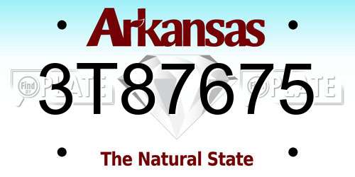 3T87675 Arkansas License Plate