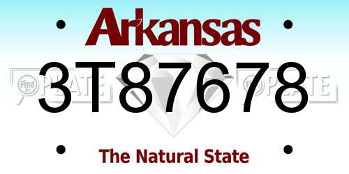 3T87678 Arkansas License Plate
