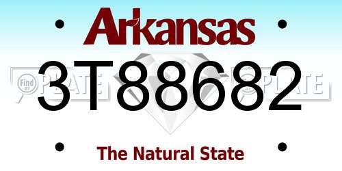3T88682 Arkansas License Plate