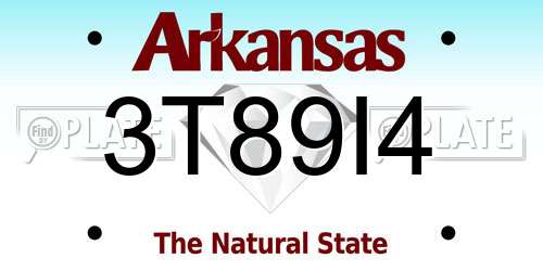 3T89I4 Arkansas License Plate