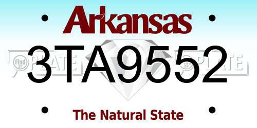 3TA9552 Arkansas License Plate