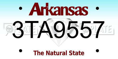 3TA9557 Arkansas License Plate