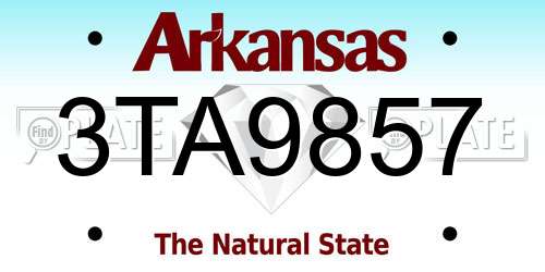 3TA9857 Arkansas License Plate