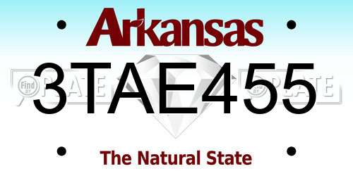 3TAE455 Arkansas License Plate