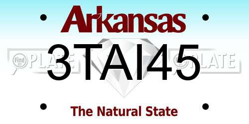 3TAI45 Arkansas License Plate