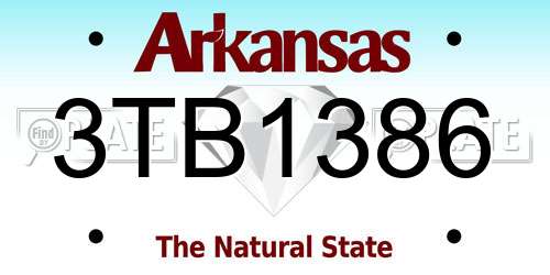 3TB1386 Arkansas License Plate