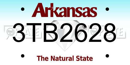 3TB2628 Arkansas License Plate