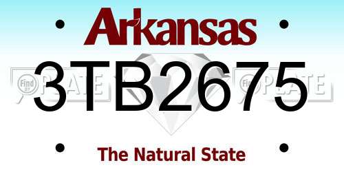 3TB2675 Arkansas License Plate