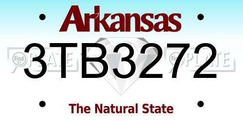 3TB3272 Arkansas License Plate