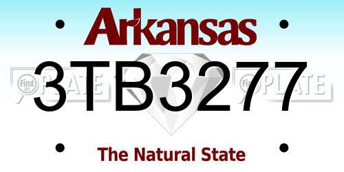 3TB3277 Arkansas License Plate
