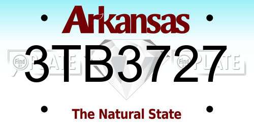 3TB3727 Arkansas License Plate