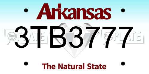 3TB3777 Arkansas License Plate
