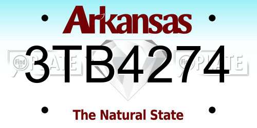 3TB4274 Arkansas License Plate