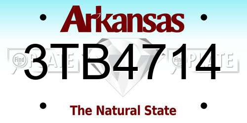 3TB4714 Arkansas License Plate