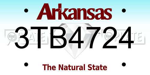 3TB4724 Arkansas License Plate