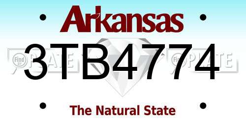 3TB4774 Arkansas License Plate