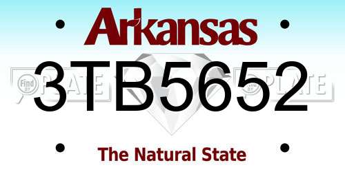 3TB5652 Arkansas License Plate