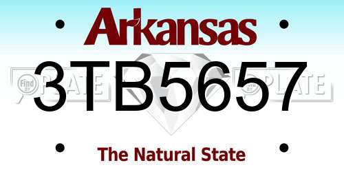 3TB5657 Arkansas License Plate