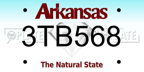 3TB568 Arkansas License Plate