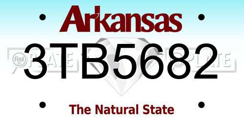 3TB5682 Arkansas License Plate