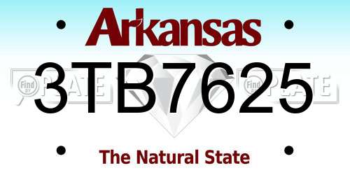 3TB7625 Arkansas License Plate