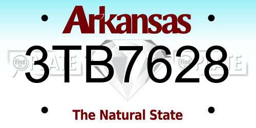 3TB7628 Arkansas License Plate