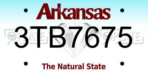 3TB7675 Arkansas License Plate