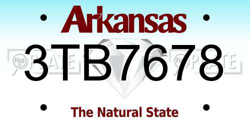 3TB7678 Arkansas License Plate