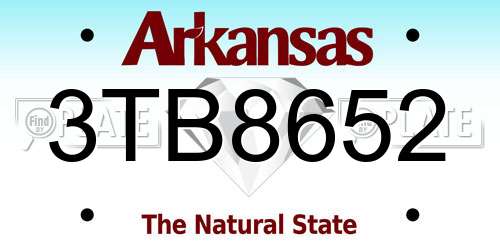 3TB8652 Arkansas License Plate