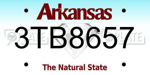 3TB8657 Arkansas License Plate