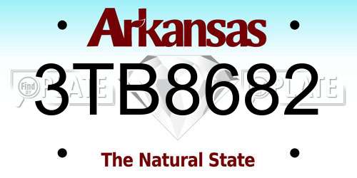 3TB8682 Arkansas License Plate