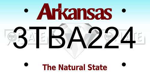 3TBA224 Arkansas License Plate