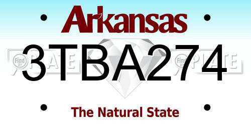3TBA274 Arkansas License Plate