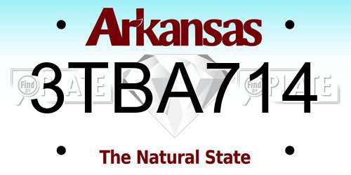 3TBA714 Arkansas License Plate