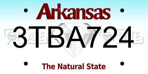 3TBA724 Arkansas License Plate