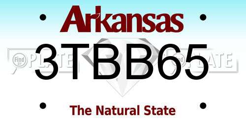 3TBB65 Arkansas License Plate