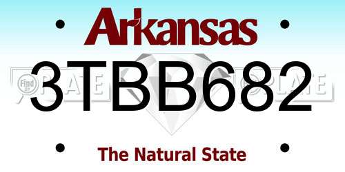 3TBB682 Arkansas License Plate