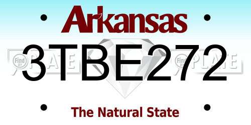 3TBE272 Arkansas License Plate