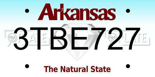 3TBE727 Arkansas License Plate