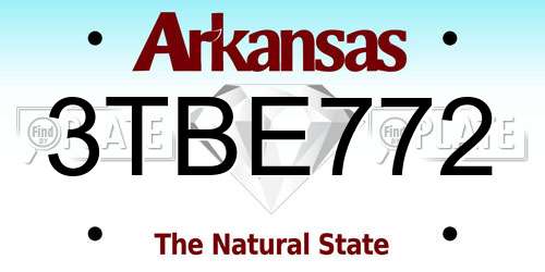 3TBE772 Arkansas License Plate