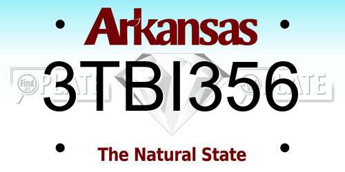 3TBI356 Arkansas License Plate