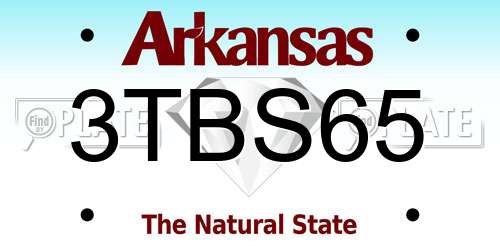3TBS65 Arkansas License Plate