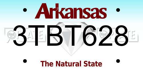3TBT628 Arkansas License Plate