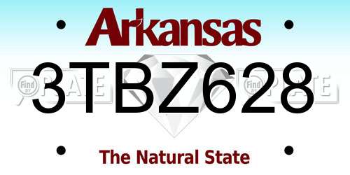 3TBZ628 Arkansas License Plate
