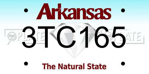 3TC165 Arkansas License Plate