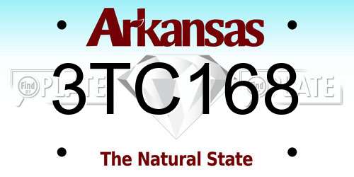 3TC168 Arkansas License Plate