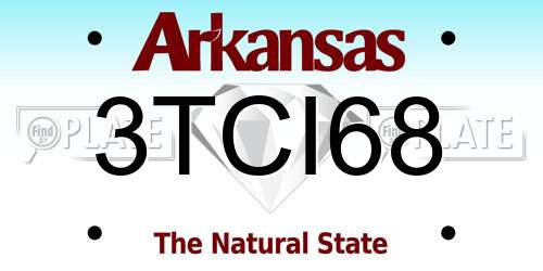 3TCI68 Arkansas License Plate