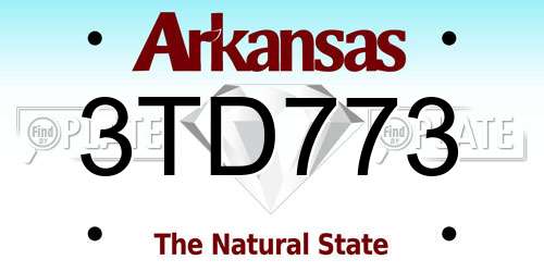 3TD773 Arkansas License Plate